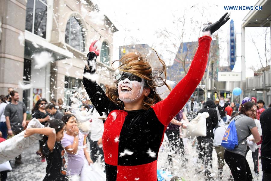 U.S.-SAN JOSE-PILLOW FIGHT