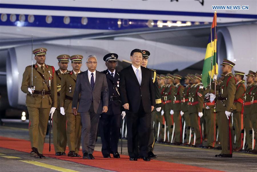 MAURITIUS-PORT LOUIS-CHINA-XI JINPING-ARRIVAL