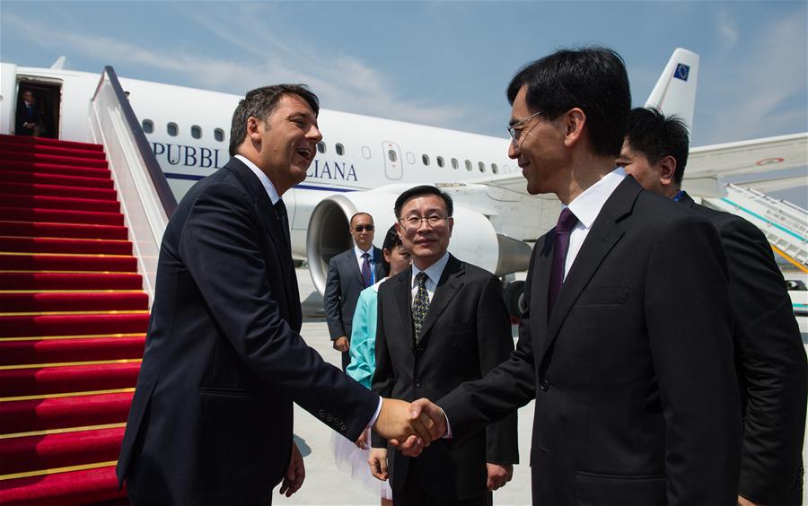 Italian Prime Minister Matteo Renzi arrives in Hangzhou to attend the G20 Summit in Hangzhou, capital city of east China's Zhejiang Province, Sept. 3, 2016. (Xinhua/Li Xiang)  Italian Prime Minister Matteo Renzi arrives in Hangzhou to attend the G20 Summit in Hangzhou, capital city of east China's Zhejiang Province, Sept. 3, 2016. (Xinhua/Li Xiang)