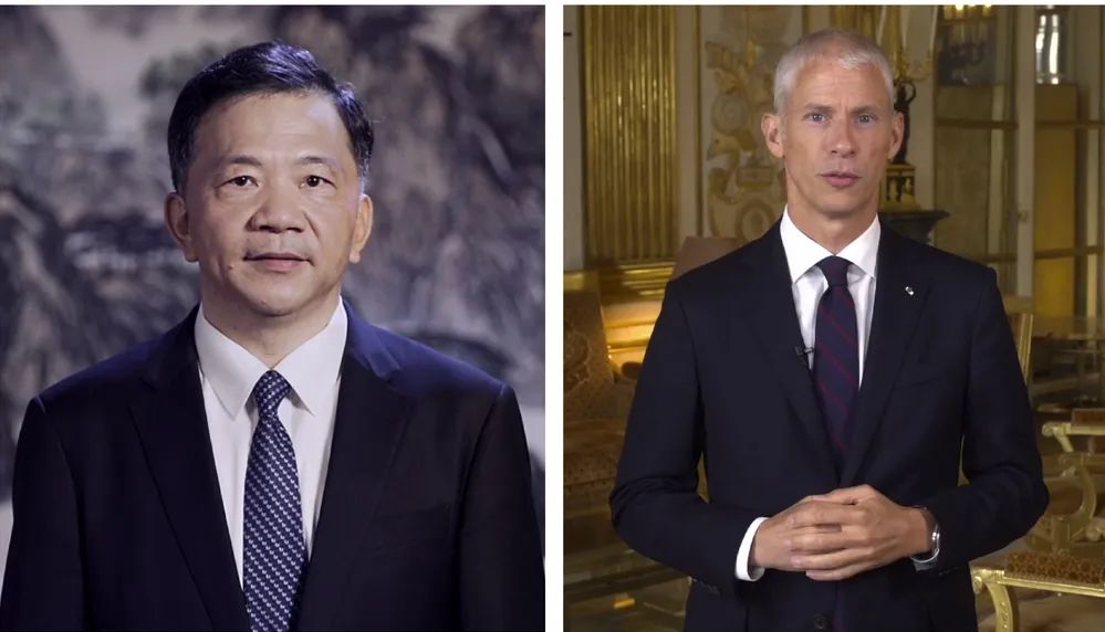中宣部副部長,中央廣播電視總臺臺長、  總編輯慎海雄與法國文化部部長弗蘭克·里斯特  共同宣布項目啟動
