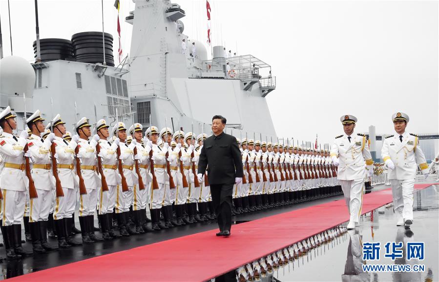 (人民海軍70年)(2)習近平出席慶祝人民海軍成立70周年海上閱兵活動