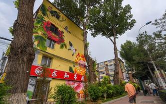 長春:樓體彩繪扮靚城市街景