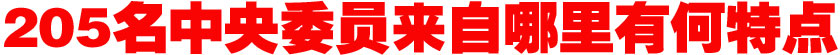 205名中央委員來(lái)自哪里？有何特點(diǎn)？