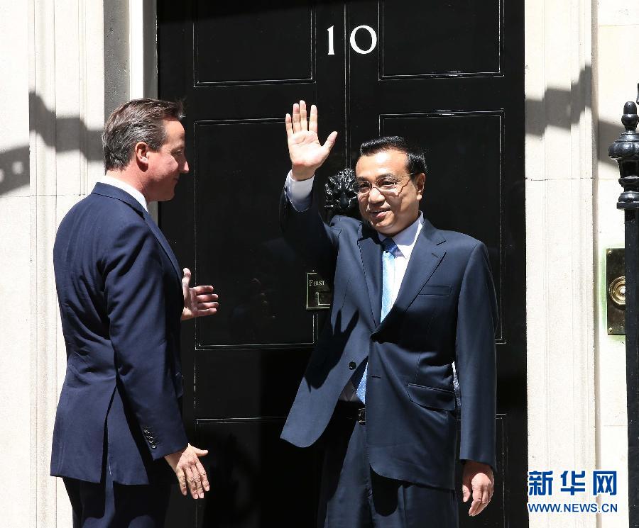 6月17日，中國國務院總理李克強在倫敦唐寧街10號首相府同英國首相卡梅倫舉行中英總理年度會晤。新華社記者 龐興雷 攝