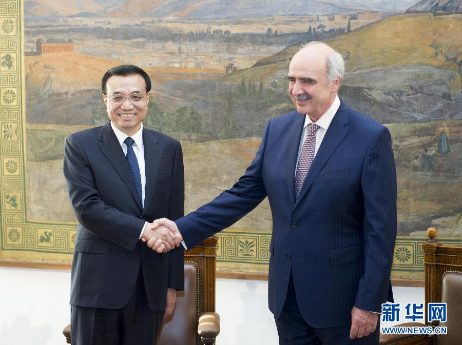 6月19日,國務(wù)院總理李克強(qiáng)在希臘議會大廈會見希臘議長米馬拉基斯。新華社記者 王曄 攝 6月19日,國務(wù)院總理李克強(qiáng)在希臘議會大廈會見希臘議長米馬拉基斯。新華社記者 王曄 攝