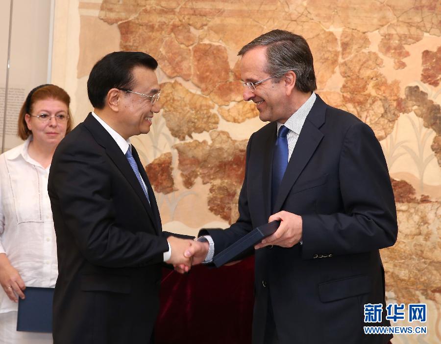 6月21日,國務院總理李克強與希臘總理薩馬拉斯共同出席希臘伊拉克利翁博物館新館開館儀式并發表講話。 新華社記者 龐興雷 攝 6月21日,國務院總理李克強與希臘總理薩馬拉斯共同出席希臘伊拉克利翁博物館新館開館儀式并發表講話。 新華社記者 龐興雷 攝