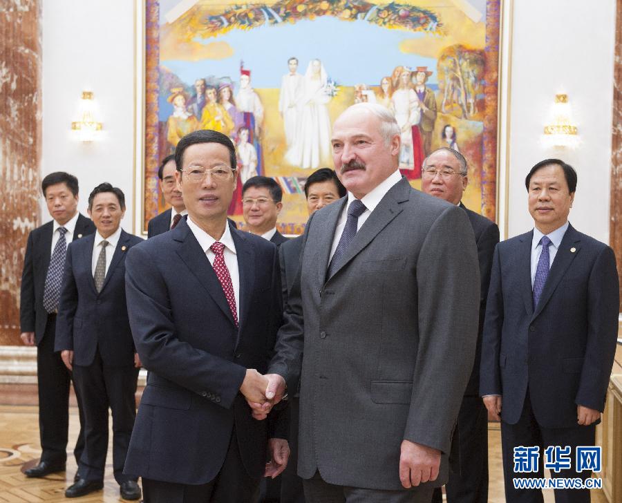 9月26日,應邀訪問白俄羅斯的國務院副總理張高麗在明斯克會見白俄羅斯總統盧卡申科。新華社記者王曄攝  9月26日,應邀訪問白俄羅斯的國務院副總理張高麗在明斯克會見白俄羅斯總統盧卡申科。新華社記者王曄攝