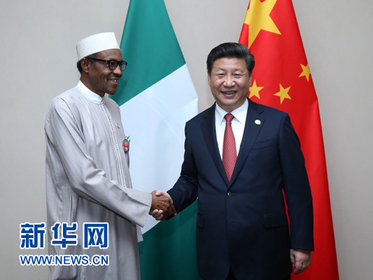 12月4日,國家主席習近平在約翰內斯堡會見尼日利亞總統布哈里。 新華社記者 龐興雷 攝  12月4日,國家主席習近平在約翰內斯堡會見尼日利亞總統布哈里。 新華社記者 龐興雷 攝