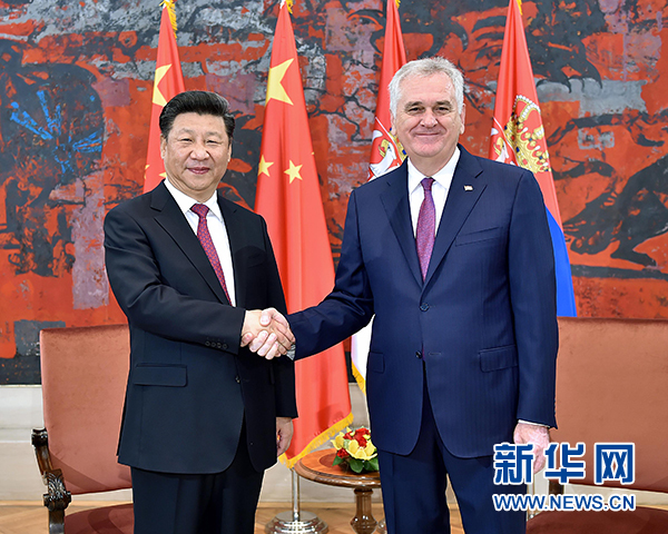 6月18日,國家主席習近平在貝爾格萊德同塞爾維亞總統尼科利奇舉行會談。 新華社記者 李濤 攝  6月18日,國家主席習近平在貝爾格萊德同塞爾維亞總統尼科利奇舉行會談。 新華社記者 李濤 攝