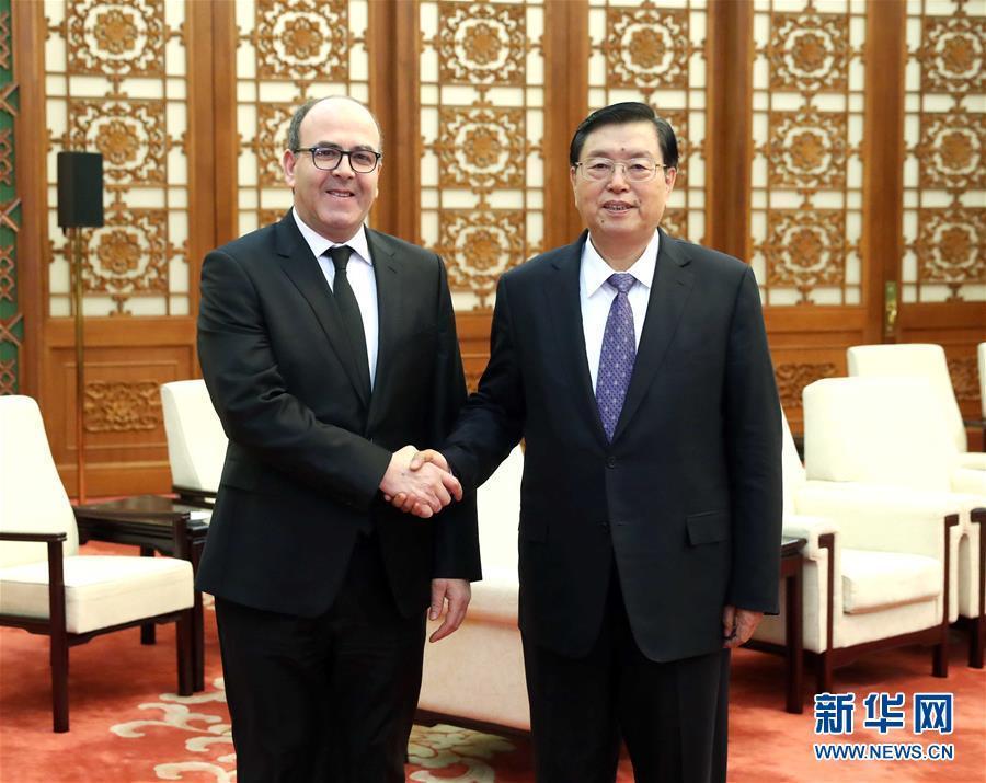 12月20日,全國人大常委會委員長張德江在北京人民大會堂會見摩洛哥參議長本希馬。新華社記者劉衛(wèi)兵攝 12月20日,全國人大常委會委員長張德江在北京人民大會堂會見摩洛哥參議長本希馬。新華社記者劉衛(wèi)兵攝