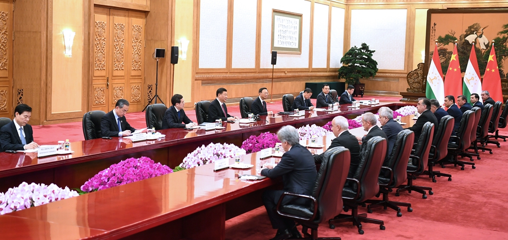 2019年4月28日：習近平會見塔吉克斯坦總統拉赫蒙